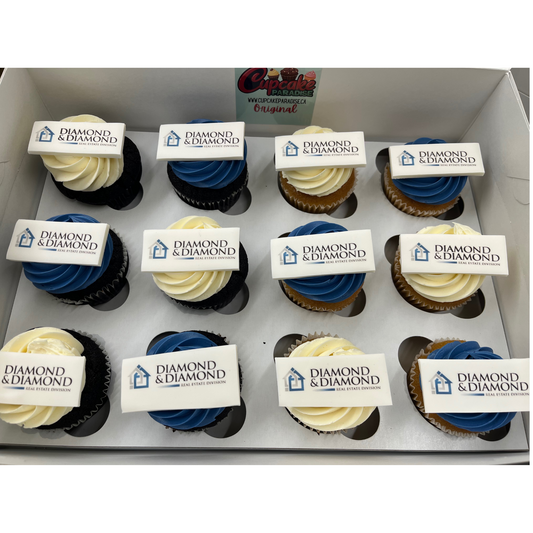 Branded Logo Cupcakes - Custom Color Frosting