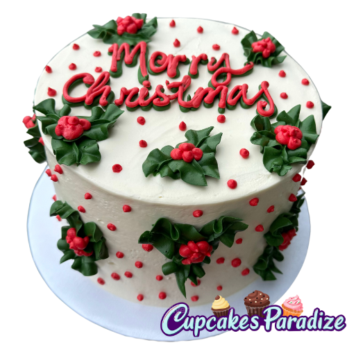 Christmas Holly Cake