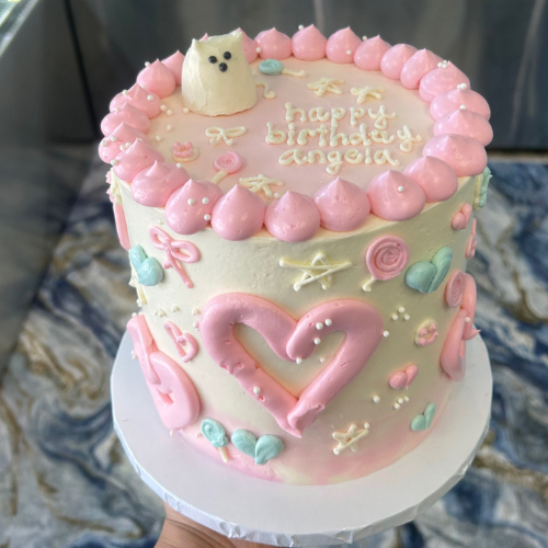 Cute Kitty Hearts and Charms Cake