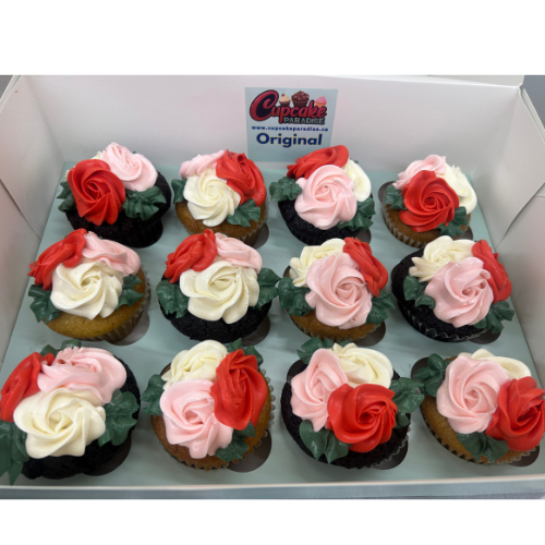 Rose Flower Bouquet Cupcakes